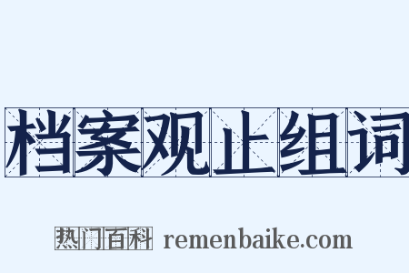 档案观止组词是什么意思的图片